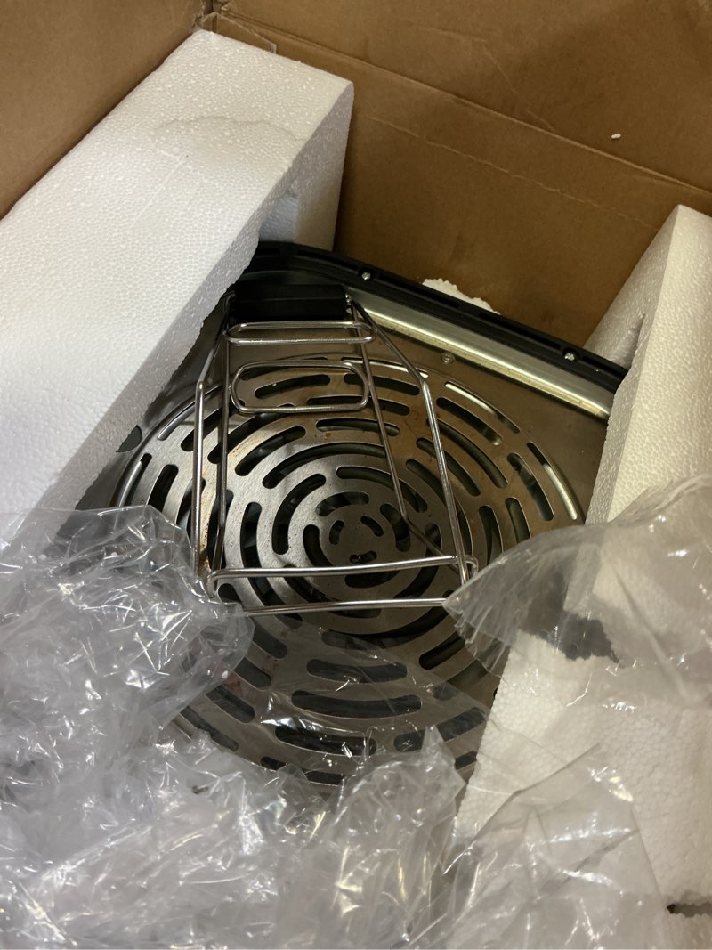 Condition photo showing As Is for airmsen 6.3 qt glass air fryer non-toxic, 4 presets & manual control, 105–400? precise heat, 95% less oil, auto-pause & resume, microwave & dishwasher safe glass container for family meals