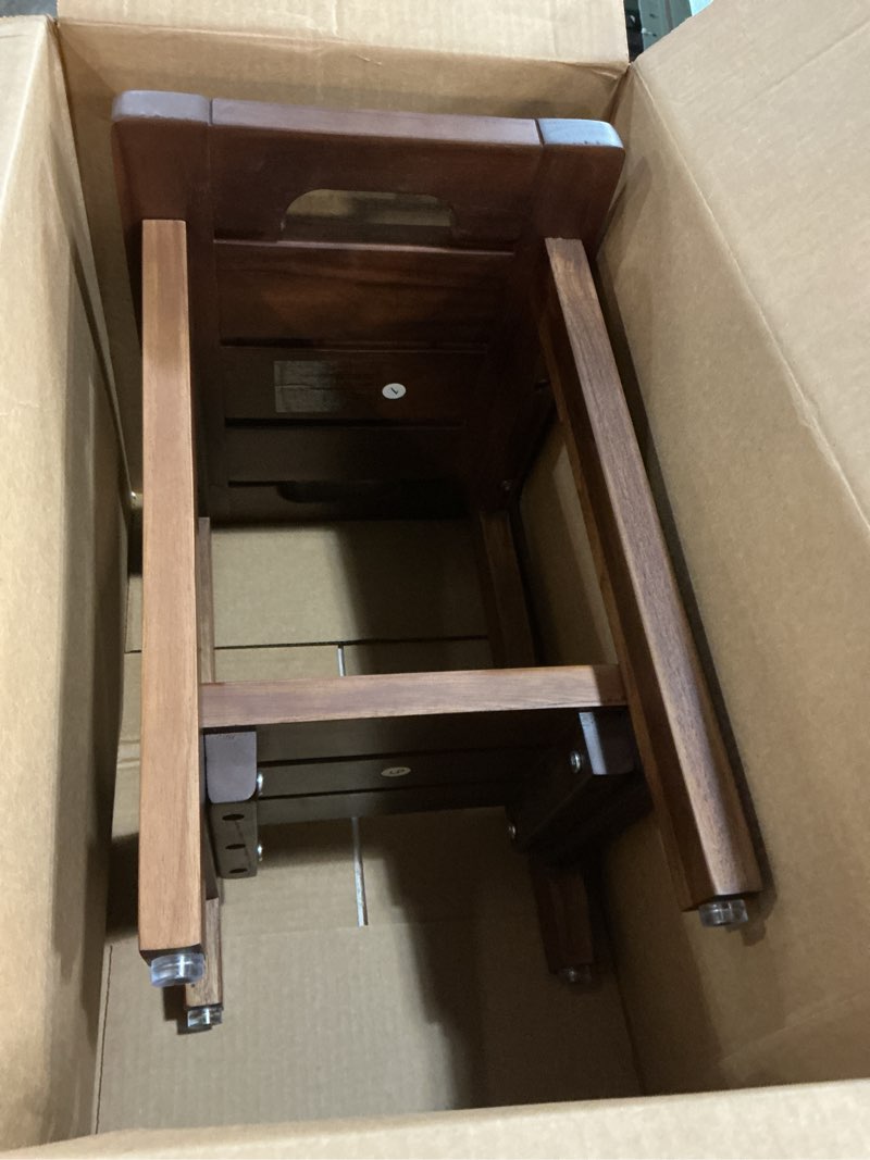 Condition photo showing Good Condition for 14" Teak Shower Bench, Waterproof Teak Shower Stool with Shelf & Handle for Bathroom, 300 Lbs Capacity, Brown Teak Color Brown Teak Color 14IN