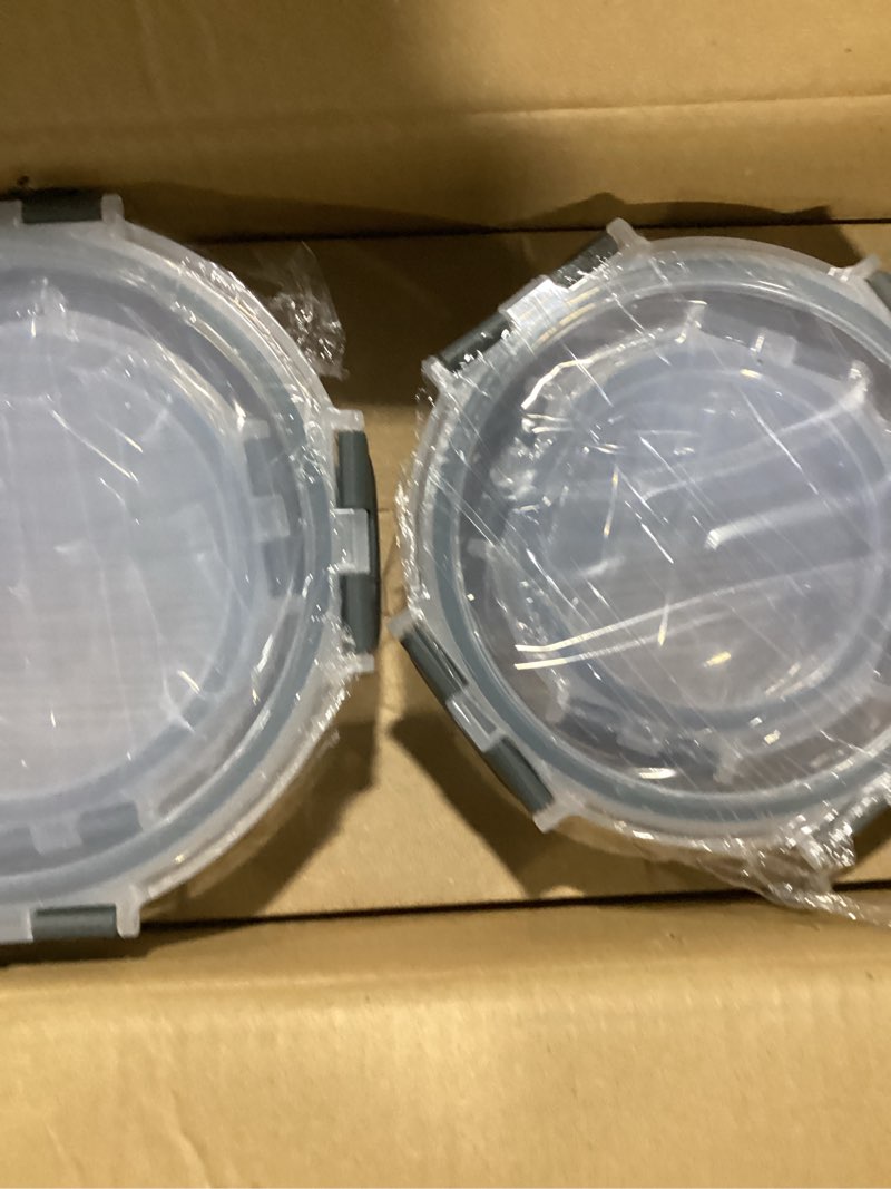 Condition photo showing As Is for Rubbermaid Brilliance Glass Food Storage Containers, Assorted Sizes, Set of 9, BPA-Free, Leak-Proof, Clear Set of 9 Assorted Containers