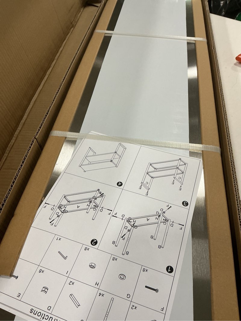 Condition photo showing New/Like New for Stainless Steel Shelf 2 Tier Stainless Overshelf for Kitchen Prep Work Table 12 x 48 Inches Adjustable Commercial Steel Table OverShelf for Kitchen, Restaurant, Bar, Utility Room, Garage 12"x48"