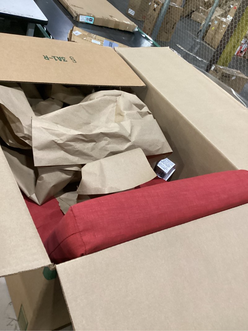 Condition photo showing Good Condition for arden outdoor midback chair cushion, 18 x 16.5, water repellent, fade resistant 18 x 16.5, ruby red leala
