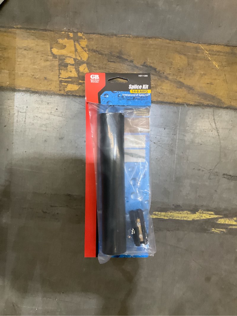 Condition photo showing As Is for gardner bender hst-1300 underground cable kit for waterproof, 14-8 awg, uf copper wire-includes: 8 inch. heavy-wall heat shrink & screw splice connectors , black