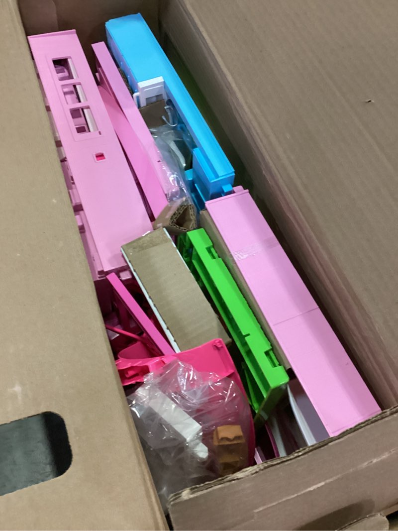 Condition photo showing Good Condition for Barbie Dreamhouse, Pool Party Doll House with 75+ Pieces and 3-Story Slide, House Playset, Pet Elevator and Puppy Play Areas