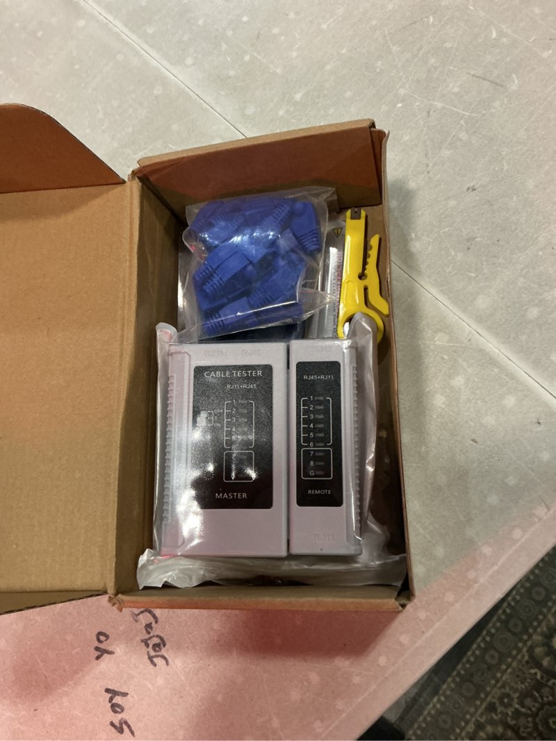 Condition photo showing Good Condition for rj45 crimp tool kit pass thru ethernet crimper for cat5e cat6 cat6a 8p8c modular connectors, all-in-one cat6 crimping tool and tester(9v battery not included) kit-08