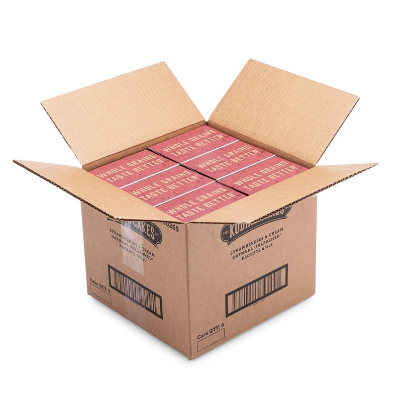 (Best if used by : 17 JAN 2026)  Kodiak Cakes Strawberries & Creme Oatmeal Packets 10.58 Ounce Size - 6 Per Case.