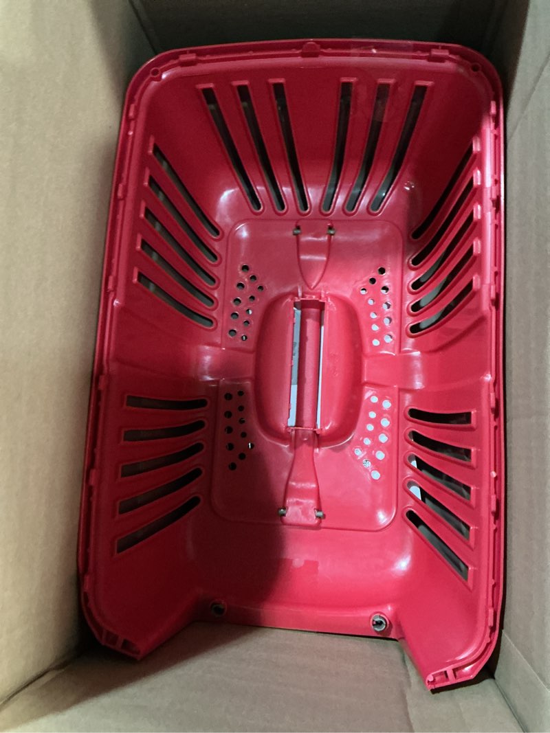 Condition photo showing As Is for midwest homes for pets spree travel carrier - hard-sided dog & cat carrier, small pet travel crate with handle, ventilated design, easy assembly, 19-inch, red red 19 inch