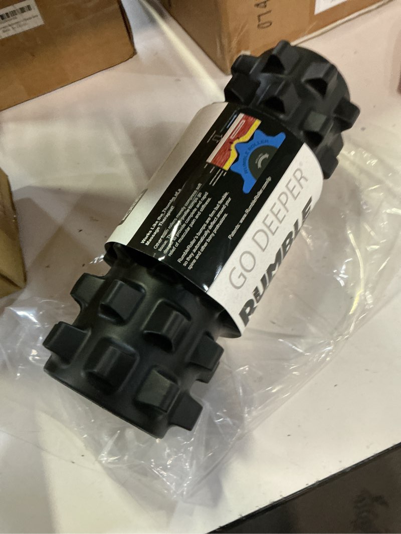Condition photo showing New/Like New for rumbleroller deep-tissue massage roller, black, 13-inch