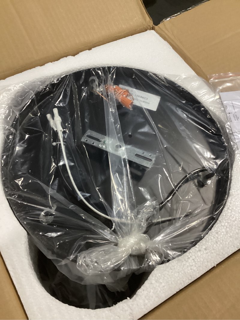 Condition photo showing Good Condition for LMS Modern 3-Light Cluster Pendant Lights, Matte Black Kitchen Island Light Fixtures with Clear Globe Glass Shade, Adjustable Hanging Light for Bathroom Bedroom Dining Room Living Room, LMS-186BKC3 Black 6" Clear Glass, 3-Light