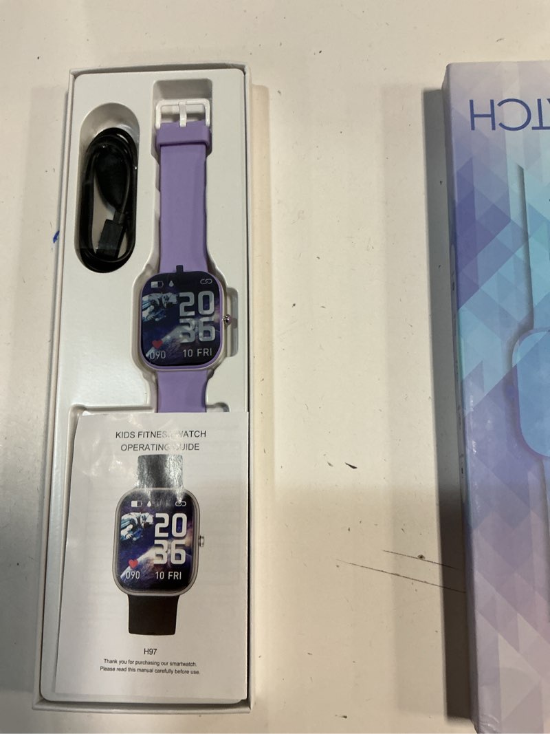 Condition photo showing New/Like New for Smart Kids Watch with Fitness Tracker No Phone/APP Needed,19 Sport Mode,1.5" DIY Dial,IP68 Waterproof,Sleep Monitor,Pedometers,Heart Rate,Great Birthday Gift for Boys Girls Teens 6-14 year Olds Purple