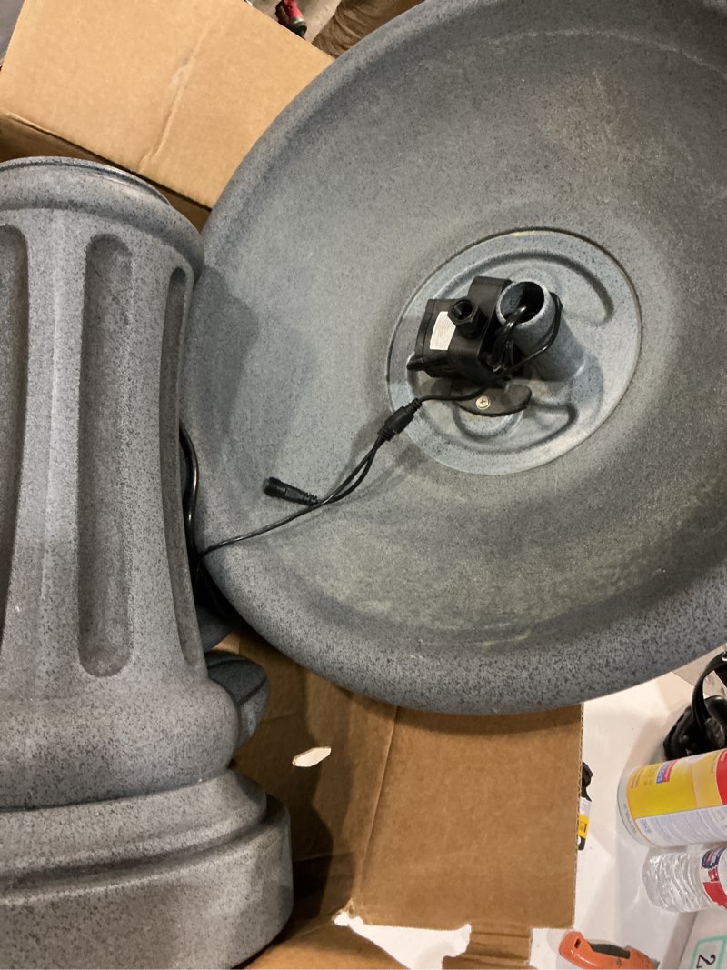 Condition photo showing As Is for 1k+ views last week allen + roth 46-in h plastic electric powered tiered outdoor fountain pump included