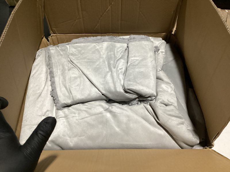 Condition photo showing Good Condition for UGG Full/Queen Comforter Set with 2 Pillow Shams Plush Faux Fur Bedding Soft Warm Down Alternative Comforter Washable Hypoallergenic Fluffy Blanket Set for Bedroom, Full/Queen, Seal Grey (Kenzie) Grey Full/Queen