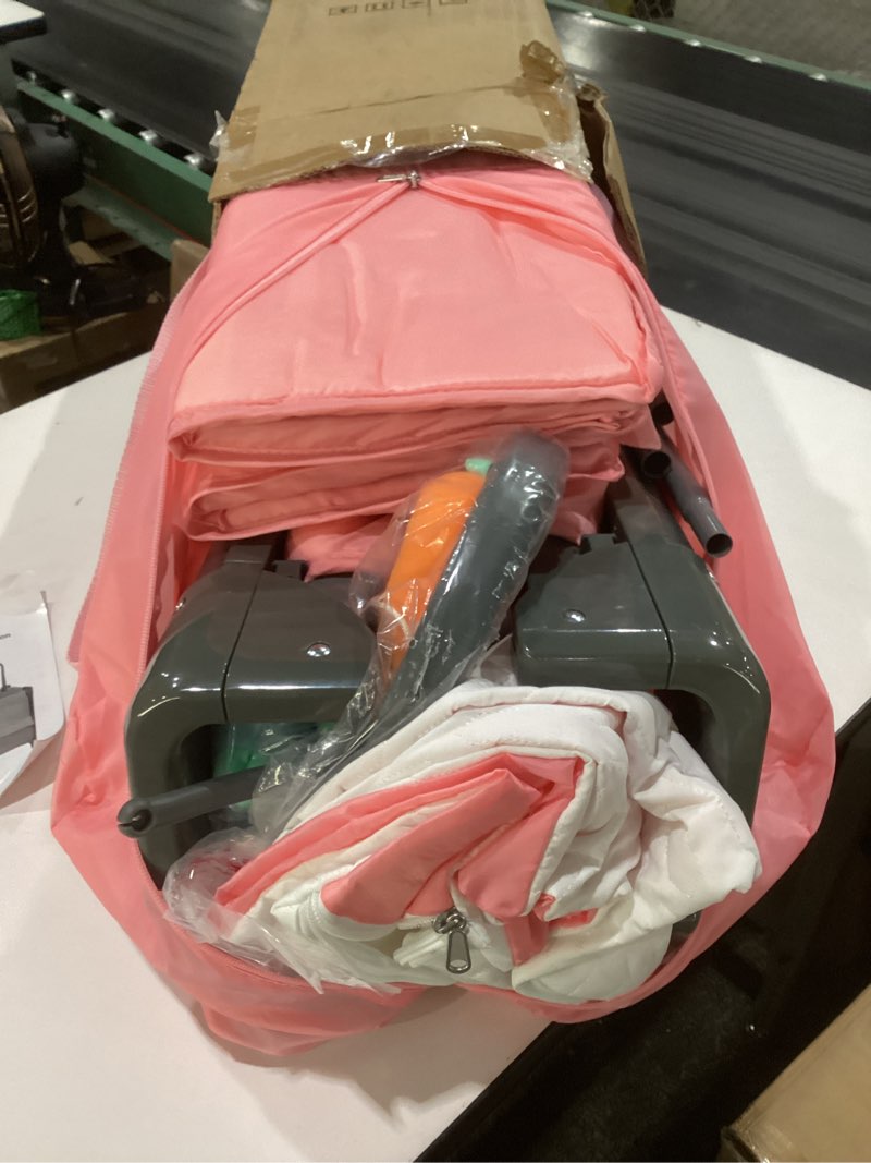Condition photo showing As Is for joymor baby bedside bassinet, baby bassinet, pack n play convert playpen, quick foldable travel bed, wheels & brake, carry bag for boys girls (pink)