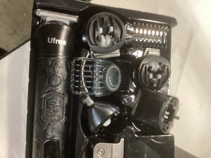 Condition photo showing As Is for ufree beard trimmer for men, electric razor shavers, cordless hair clippers, 7 in 1 beard grooming kit for mustache, body, nose and facial, gifts for men black