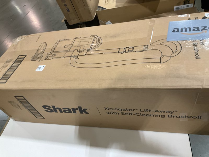 Condition photo showing As Is for shark upright vacuum, navigator lift-away with self-cleaning brushroll, hepa filter, swivel steering, upholstery tool & pet crevice tool, perfect for pets & multi-surface, teal, zu503amz
