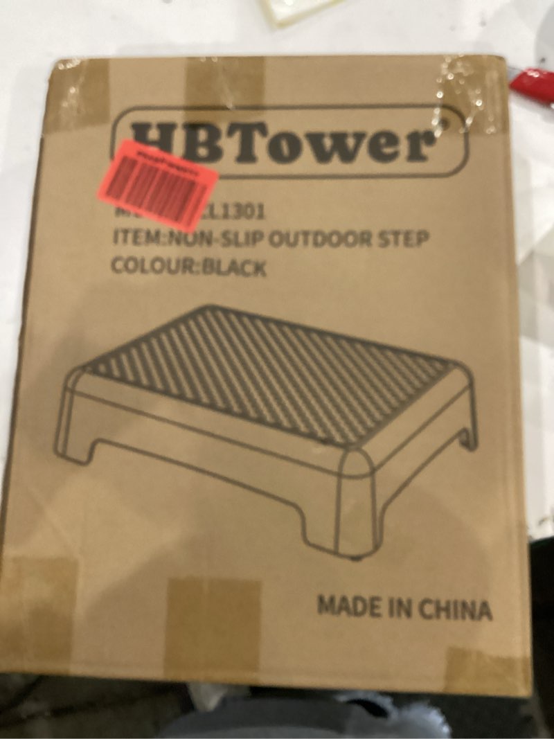 Condition photo showing New/Like New for HBTower Mobility Step Stool for Adults & Seniors - Non-Slip Platform Indoor and Outdoor, Portable Riser, Safety Step for Car, Bedside, Office, Shower, Stairs - Black