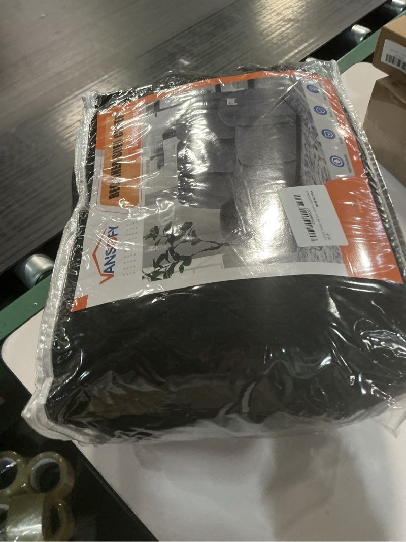 Condition photo showing New/Like New for VANSOFY Recliner Cover, 3-Pieces Stretch Reclining Couch Covers with Pockets Reclining Sofa Slipcovers 3 Seater Soft Washable Furniture Protector for Dogs Cats(Black) Black 3 Seater