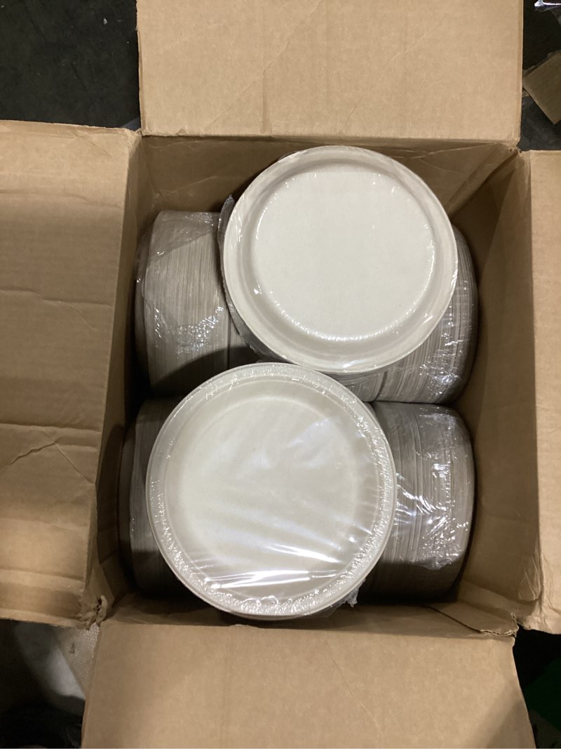 Condition photo showing Good Condition for vplus 500 pack compostable disposable paper plates 10.25 inch super strong paper plates 100% bagasse natural biodegradable eco-friendly sugarcane (nature) 10 in 500 nature