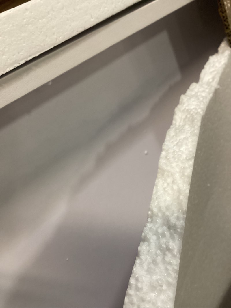 Condition photo showing Good Condition for Washer Dryer Countertop, 54" Width * 27.4” Depth Washer and Dryer Covers for The Top for Laundry Room Organization, Washer and Dryer Countertop Shelves, White