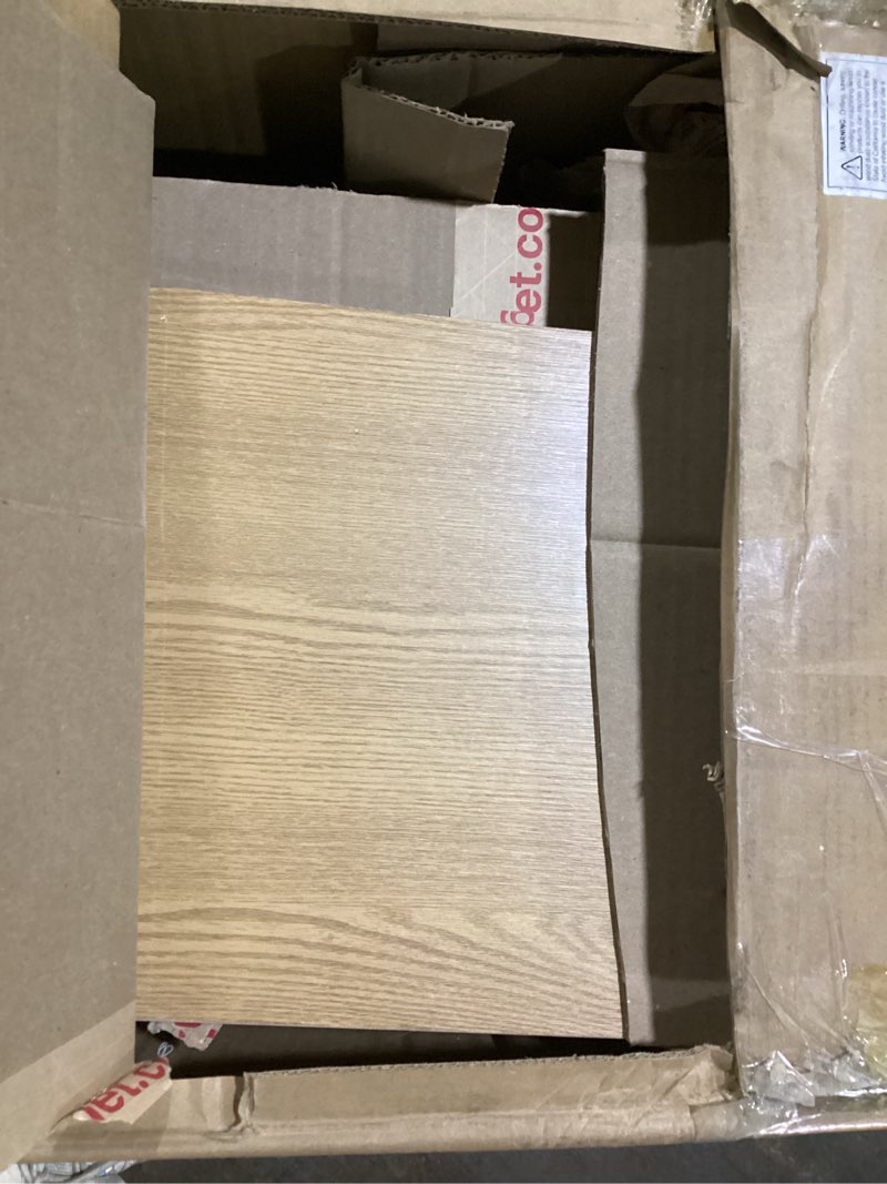 Condition photo showing Good Condition for 48 inch long floating shelves for wall set of 2, 12"d wood grain bathroom shelves with invisible brackets, easy install engineered wood storage shelves for kitchen, living room, bedroom, oak finish (b.o.) natural oak finish 48wx12dx1.5h, 2p
