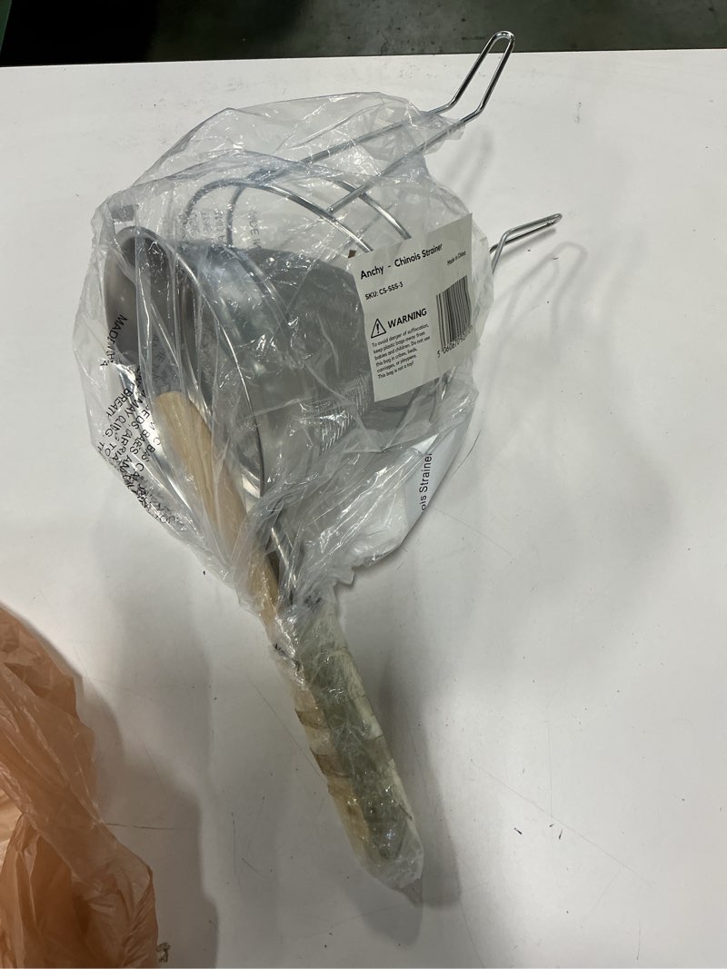 Condition photo showing Good Condition for Anchy Premium 8" Chinois Passing Strainer with Extra Fine Durable Mesh Stainless Steel Large Professional Conical Sieve Set with Spatula and Stand