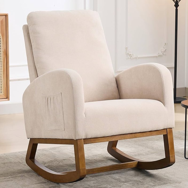 Chifee & Vingol Rocking Chair Nursery Nursing Glider Rocker Chair,