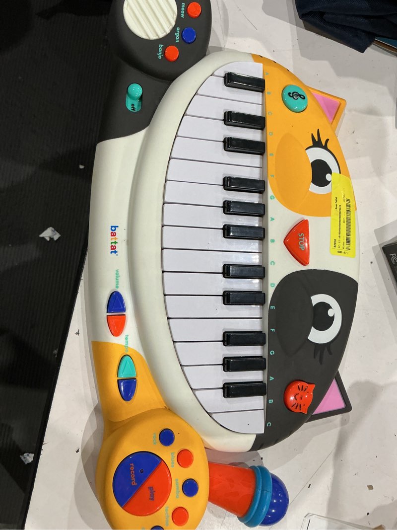 Condition photo showing As Is for battat meowsic calico cat piano keyboard animal instrument musical toy for toddlers 2 years +
