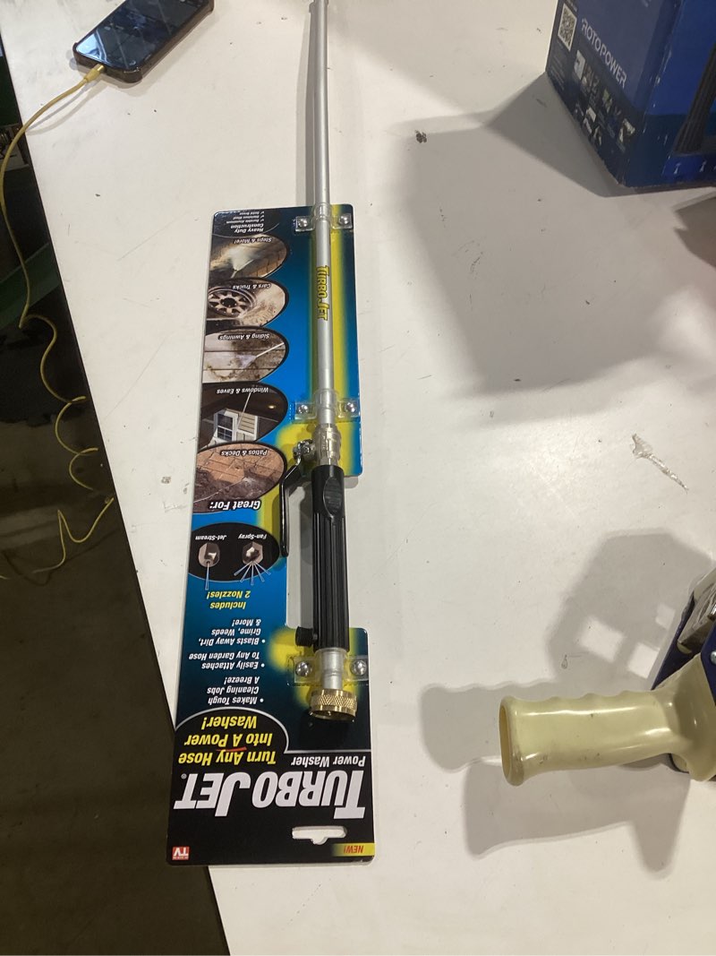 Condition photo showing New/Like New for turbo jet as seen on tv adjustable fan/jet aluminum power washer