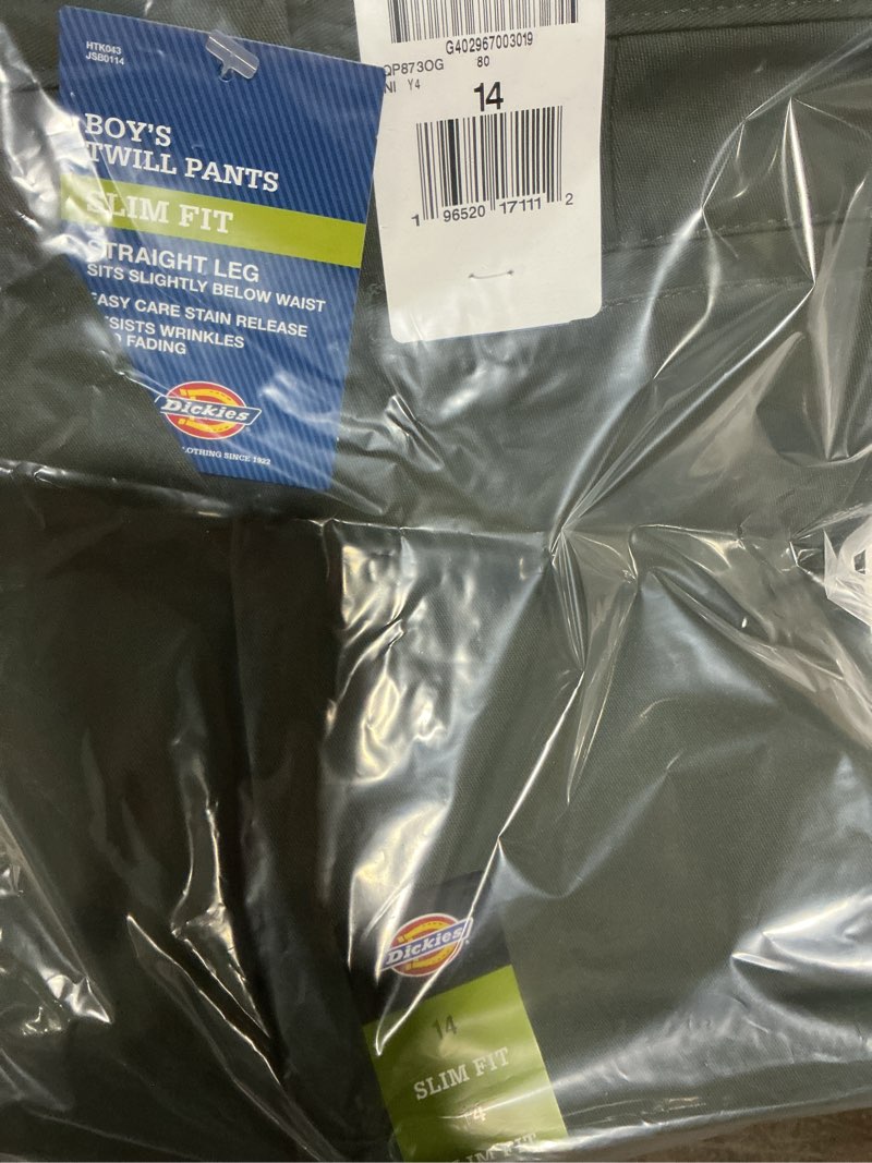 Condition photo showing Good Condition for Dickies Boys 873 Slim Fit Pant - P 14 Green V1