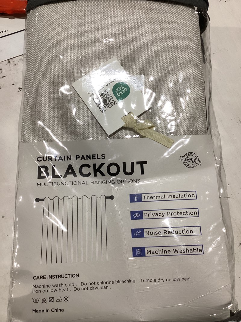 Condition photo showing Good Condition for inovaday 100% blackout curtains for bedroom, black out curtains 96 inch long, clip rings linen blackout drapes, thermal insulated room darkening for living room, 2 panels - beige,w50xl96 beige 50"w x 96"l (pack of 2)