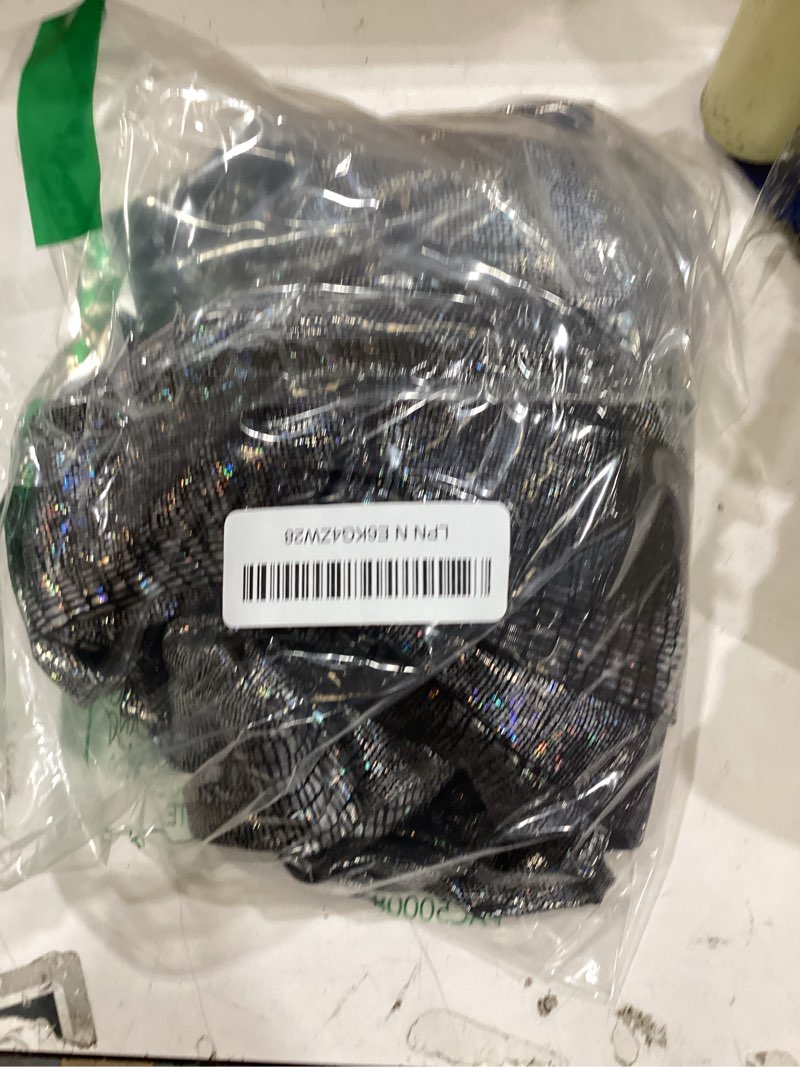 Condition photo showing New/Like New for nawgut sequin flare pants sparkly glitter high waisted bell bottom trousers disco party clubwear for women medium black