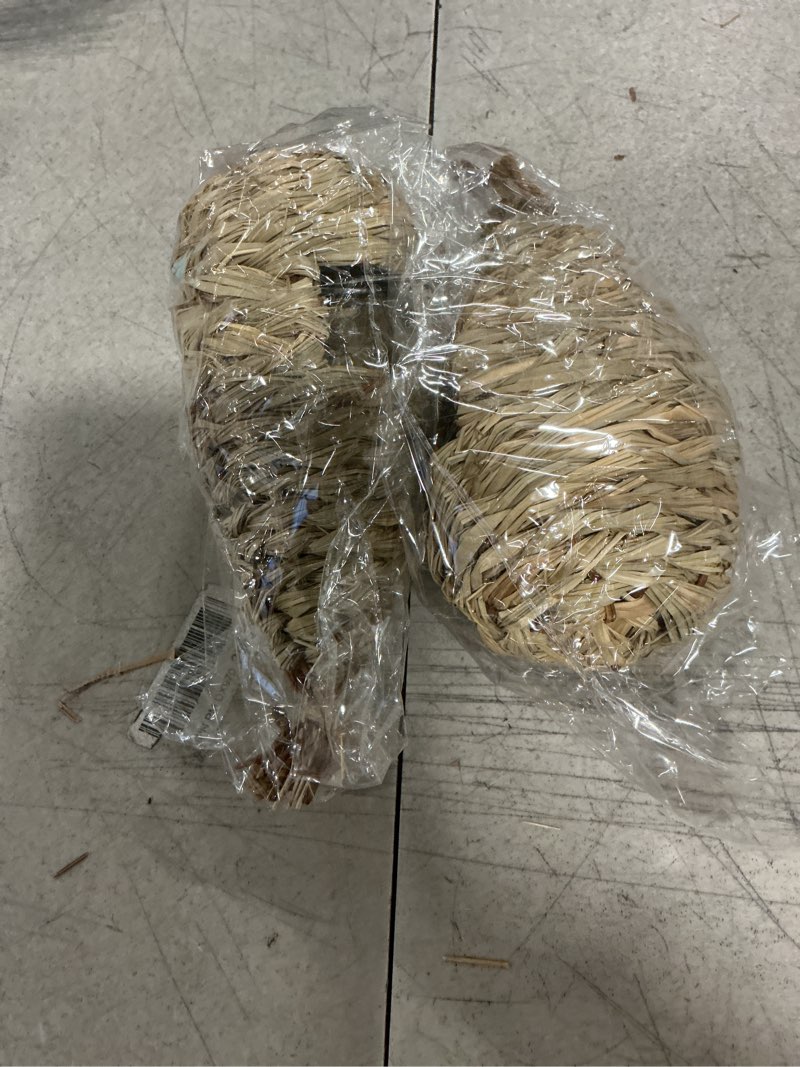 Condition photo showing New/Like New for 2 Pack Bird House, Hanging Birdhouse Hummingbird Nest Fiber Hand-Woven Roosting Pocket, Sparrow House for Finch & Canary