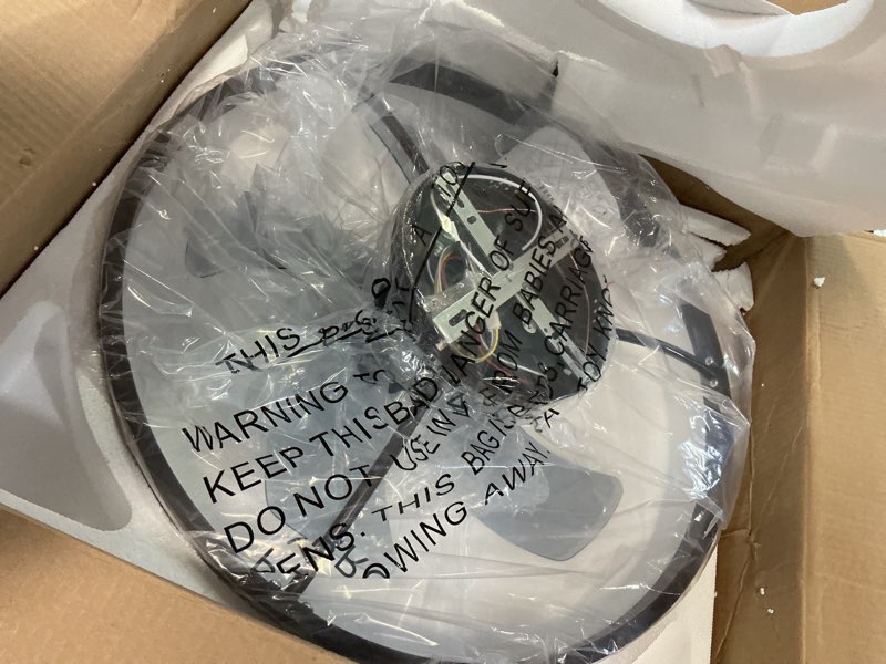 Condition photo showing Good Condition for volisun low profile ceiling fans with lights and remote, 19.7in fandelier ceiling fan flush mount, 3000k-6500k smart bladeless led fan light, brown modern ceiling fans with lights for bedroom brown 19.7 inch