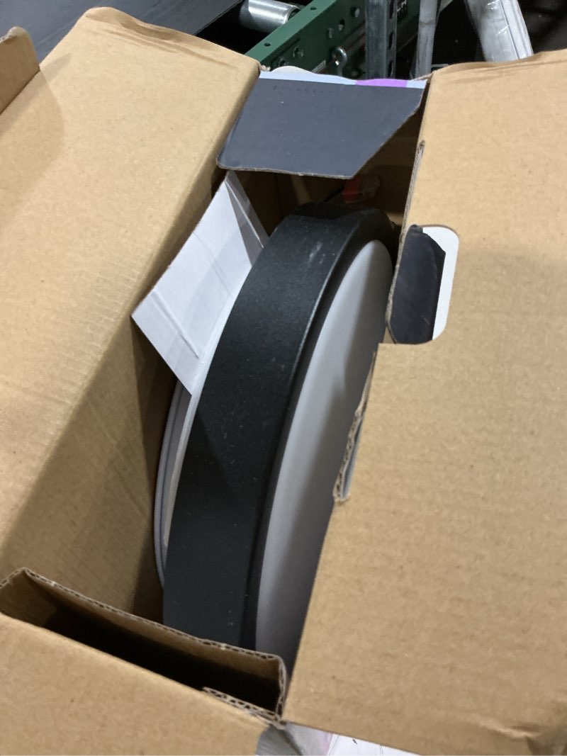 Condition photo showing As Is for globe dean 11-in matte black integrated led flush mount light
