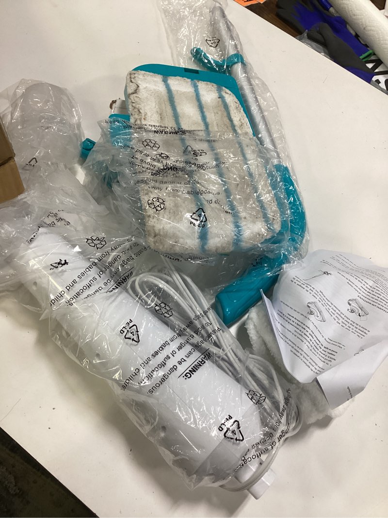 Condition photo showing As Is for Professional Steam Mop Cleaner, 1300W Floor Steamer with Detergent Chamber, 25S Heat Up, Lightweight Steamer for Cleaning with 2 Washable Pads, Safe for Tiles, Upholstery, Carpet, Hardwood, Teal