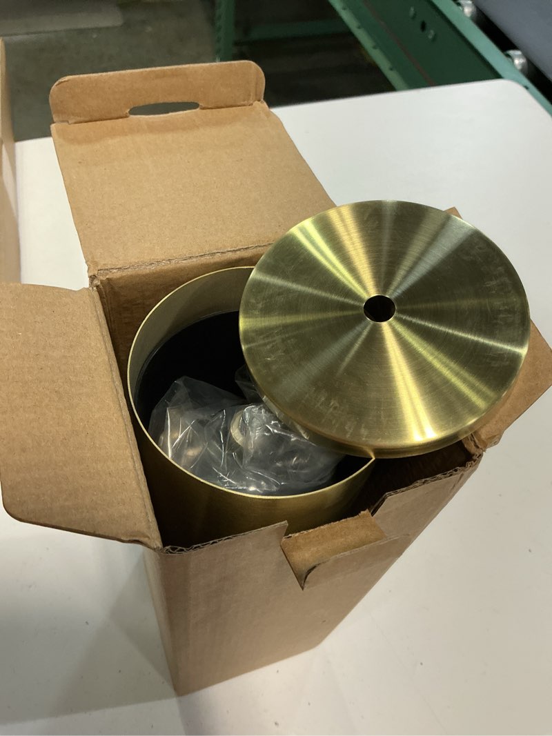 Condition photo showing Good Condition for gold toilet brush and holder set - brushed stainless steel gold toilet bowl brush and holder with replacable head, removable inner bowl, and splash protection - dense bristles for through cleaning