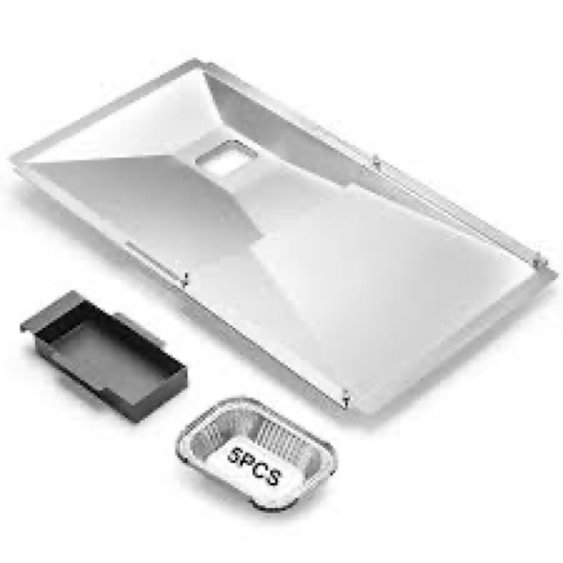 adjustable grease tray, drip pan with catch pan fits nexgrill, charbroil, dyna glo, kenmore, bhg, ma