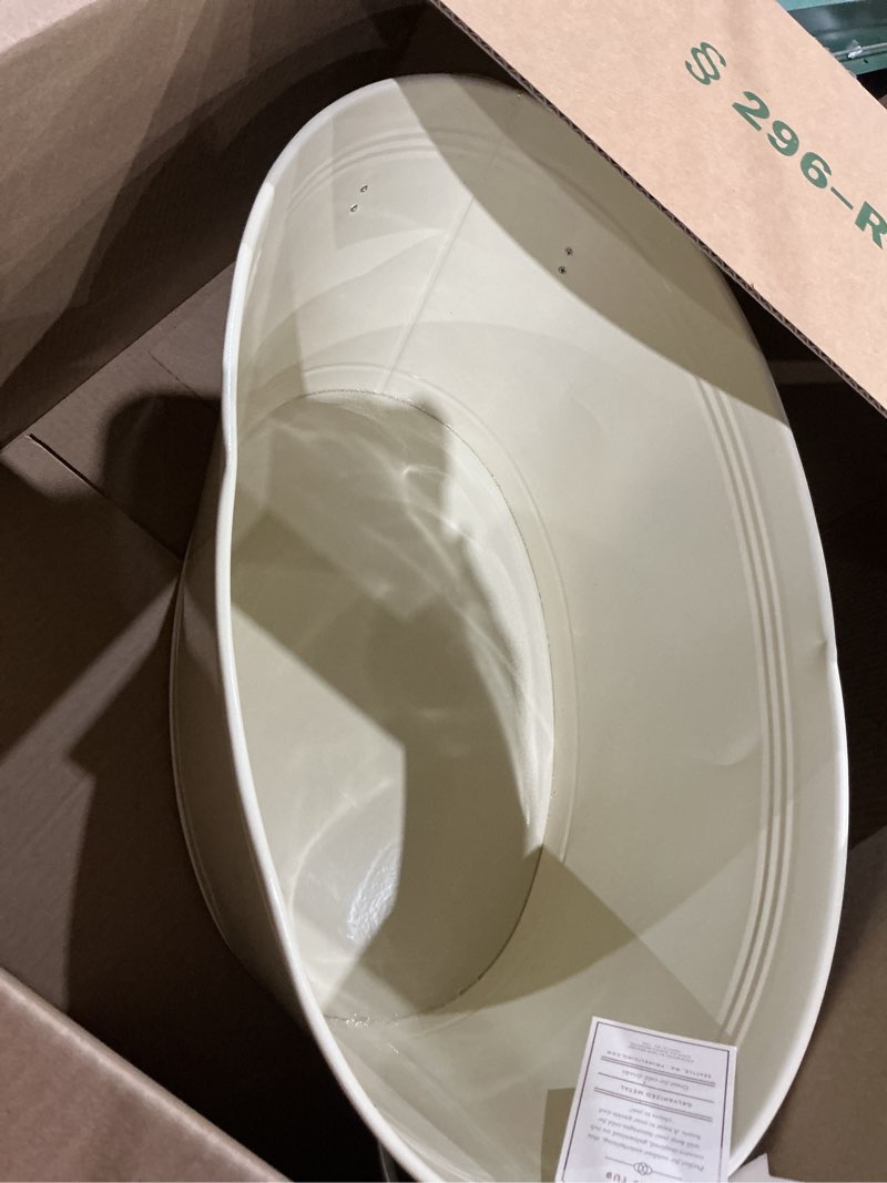 Condition photo showing As Is for twine cheers beverage tub, galvanized tubs for entertaining, drink buckets for parties, large ice tub and gift basket, beer buckets, cream, 6.3 gallons set of 1