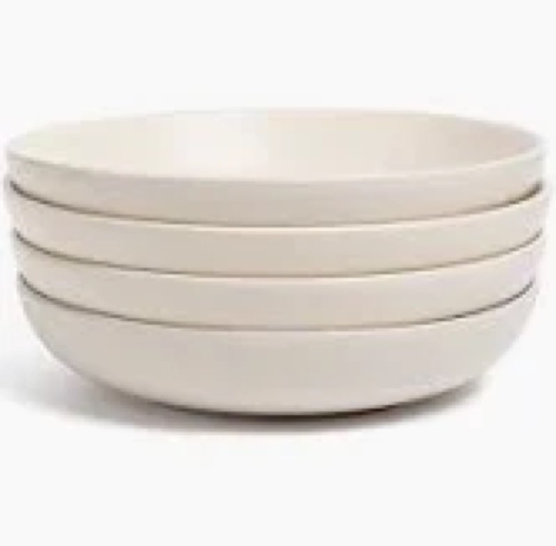 Over and back coupe 30 oz semi hand finidhed stoneware dinner bowls 