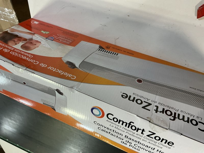 Condition photo showing New/Like New for comfort zone 1 500-watt convection baseboard heater with silent operation  white