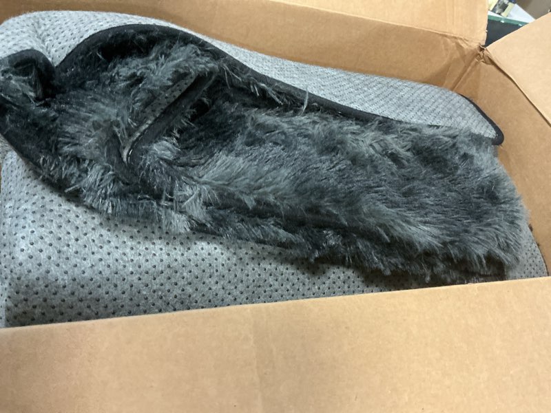 Condition photo showing As Is for 8x10 Area Rugs for Living Room Bedroom: Ultra Soft Fluffy Shag Rug Upgrade Non-Slip Non-Shedding Large Fuzzy Plush Carpet Indoor Floor Carpets for Kids Room Playroom Nursery Dorms Home Decor Black Black 8' x 10' (Rectangular)