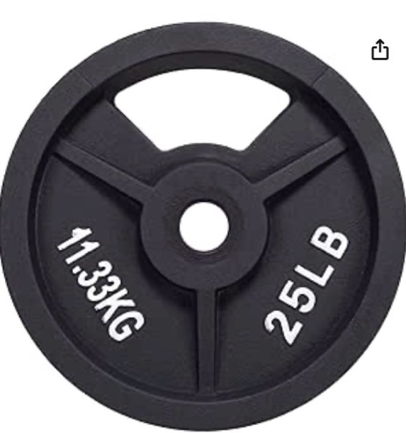 Signature Fitness Cast Iron Plate Weight Plate for Strength Training and Weightlifting, Olympic or Standard