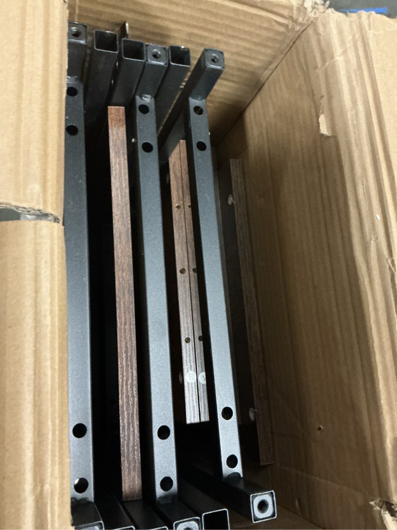 Condition photo showing As Is for Tohomeor Bookshelf 5 Tier Deformable Corner Bookcase Free Standing Modern Industrial Book Storage Display Book Shelf for Bedroom Living Room Study Room Office (Brown)