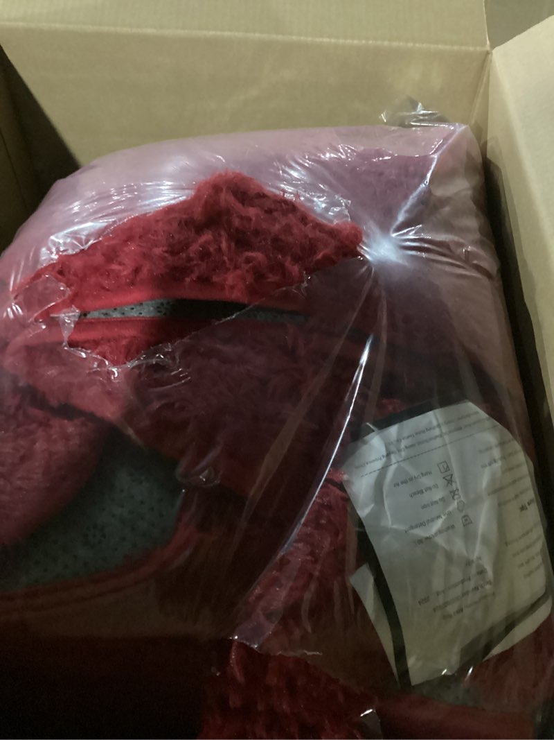 Condition photo showing As Is for Area Rugs for Living Room, 5x7 Feet Soft Fluffy Shagg Plush Rug High Pile Large Indoor Modern Non-Slip Floor Carpet for Bedroom Nursery Girls Kids Home Room Dorm Decor Aesthetic Burgundy F-burgundy 5' x 7' (Rectangular)