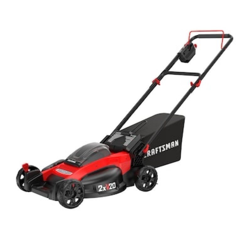 craftsman v20 20-volt, 20-in push battery walk mower with (2) 5 ah battery included