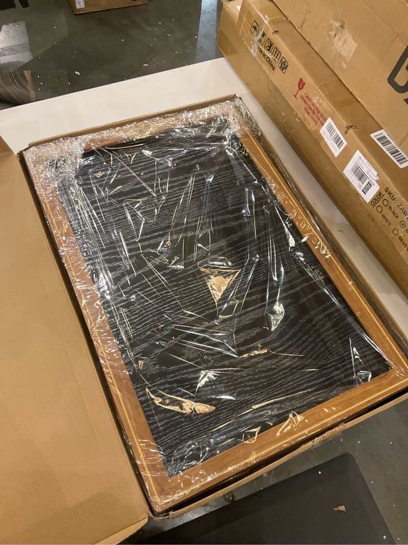 Condition photo showing Good Condition for CHDITB Boho Blue Mountain Framed Wall Art Paintings(16"x24"), 3 Panels Blue White Sky Ridge Virginia Landscape Watercolor Canvas Artwork Printings, Large Modern Cloud Trees Nature Posters for Bedroom Living Room 16"x24" Blue Mountain (Brown Frame)