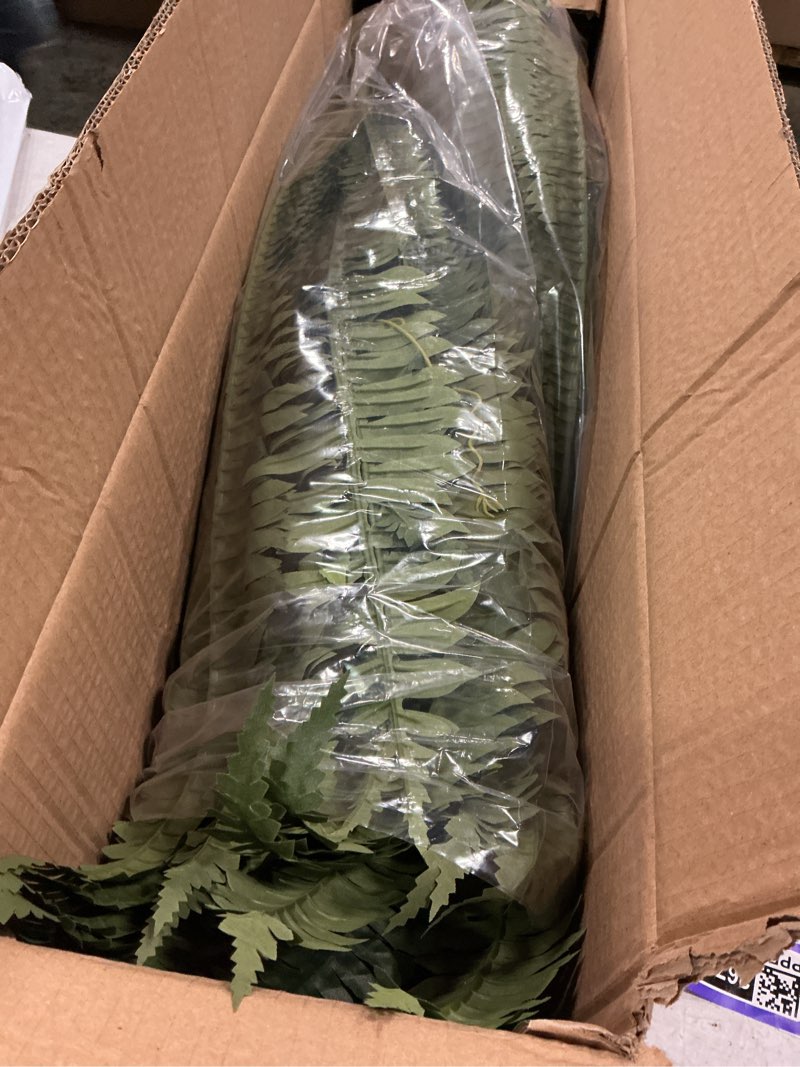 Condition photo showing New/Like New for jutom artificial ferns outdoors faux boston fern bush 88 long silk branch large fake shrubs for house office garden outdoors indoor decor arrangement, 29.5 inch(2 pcs)