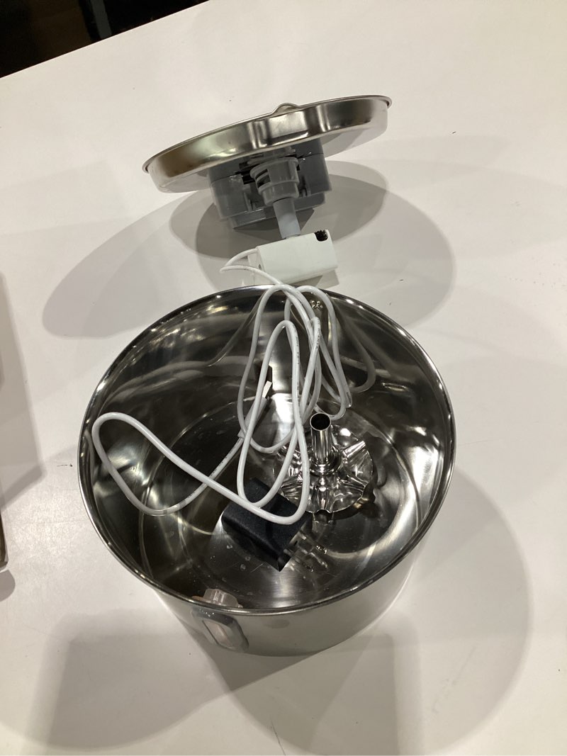 Condition photo showing As Is for Cat Water Fountain Stainless Steel - 74oz/2.2L Pet Gift Dog Water Dispenser Automatic Silent Cats Dispenser for Drinking Indoor Metal Kitty Spout Fountains with 3 Filters & 3 Sponges Cat Dogs Gifts 2.2L+3Filters+3Sponges