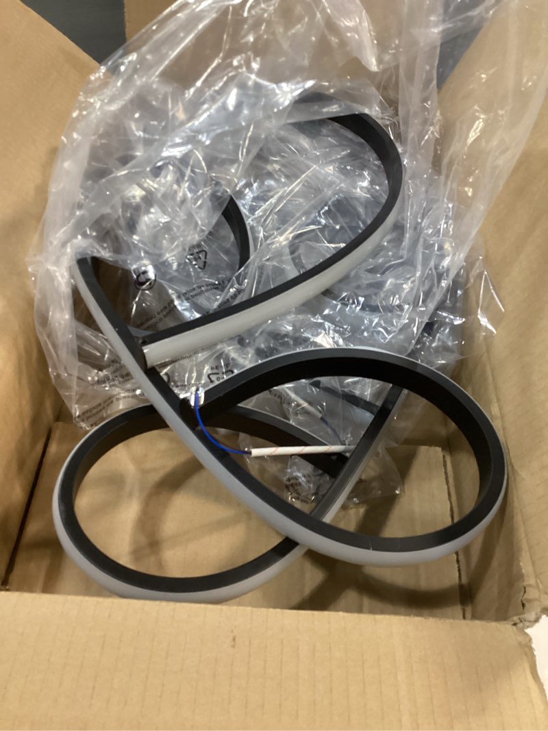 Condition photo showing Good Condition for 66W Modern LED Ceiling Light, Flower Flush Mount Light Fixture with Remote Control Black Dimmable Ceiling Lamp for Living Room, Bedroom, Dining Room, Hallway, Kitchen Black,31.89Inch