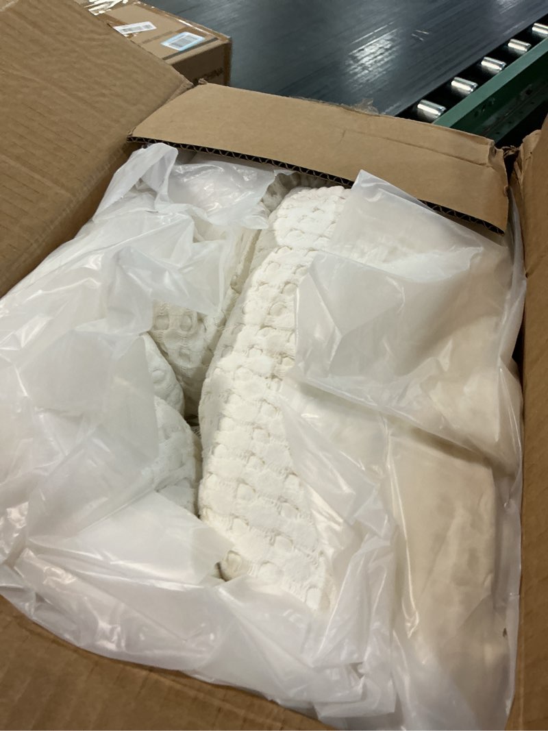 Condition photo showing Good Condition for levtex home mills waffle king/cal king quilt set (106x92in) with 2 pillow shams (36x20in) - cream - cotton waffle king size quilt bedding set - lightweight, soft, pre-washed king quilt cream