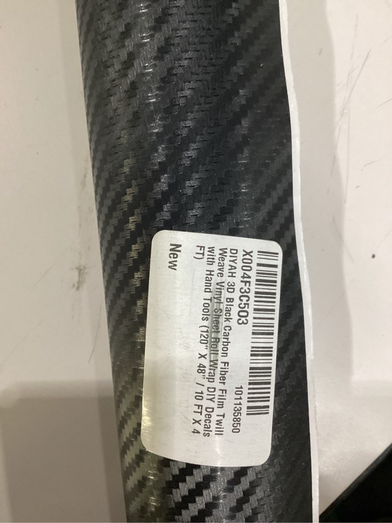 Condition photo showing New/Like New for DIYAH 3D black carbon fiber film twill weave vinyl sheet roll wrap